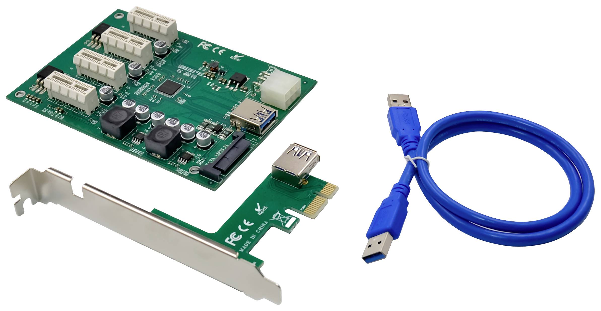 Conceptronic EMRICK PCIe-x1 zu 4x PCIe-x1 Erweiterungskit PCI-Express Karte PCIe