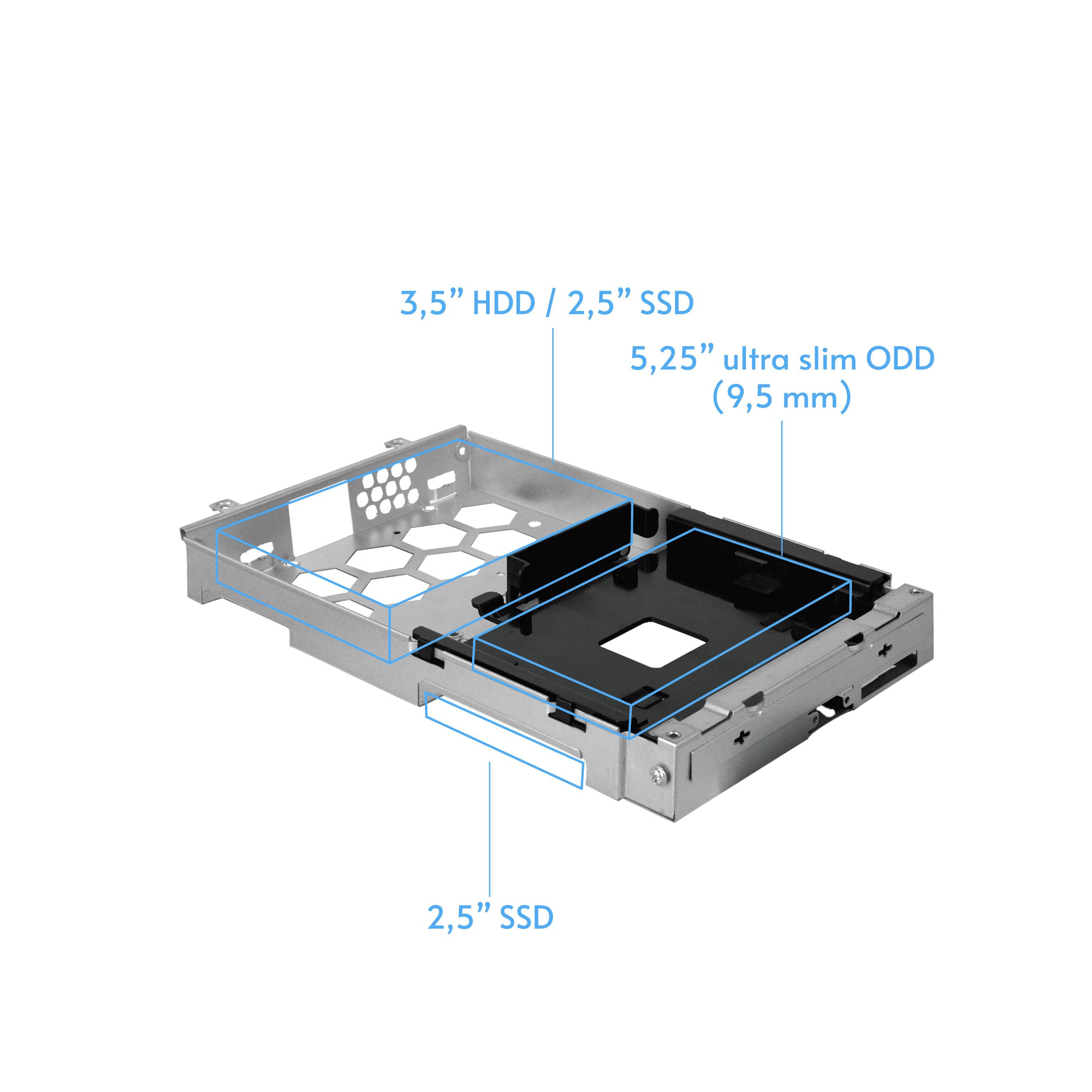 'Festplattenrahmen' mit Plätzen für '3,5