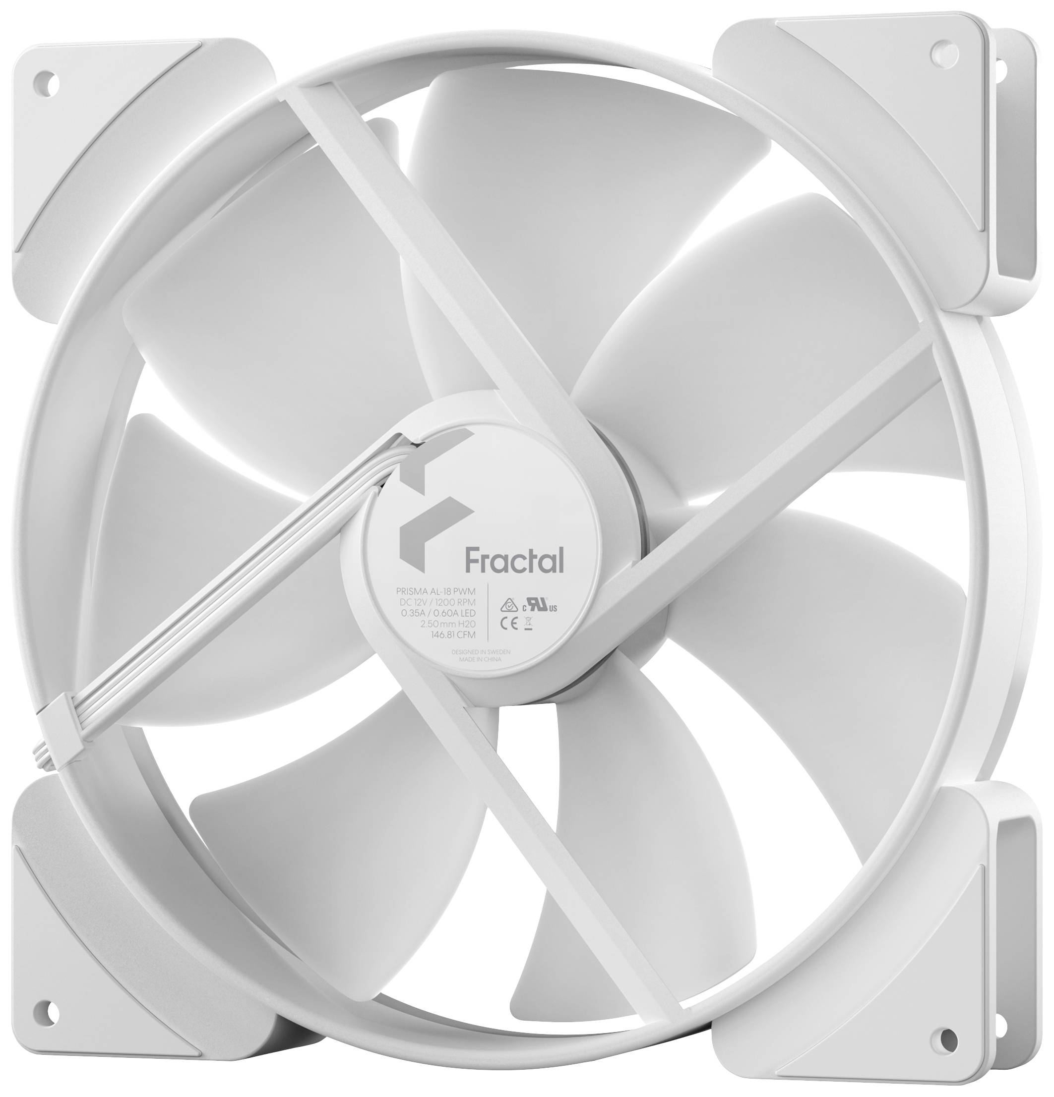 Fractal Design Prisma AL-18 PWM PC-Gehäuse-Lüfter Weiß
