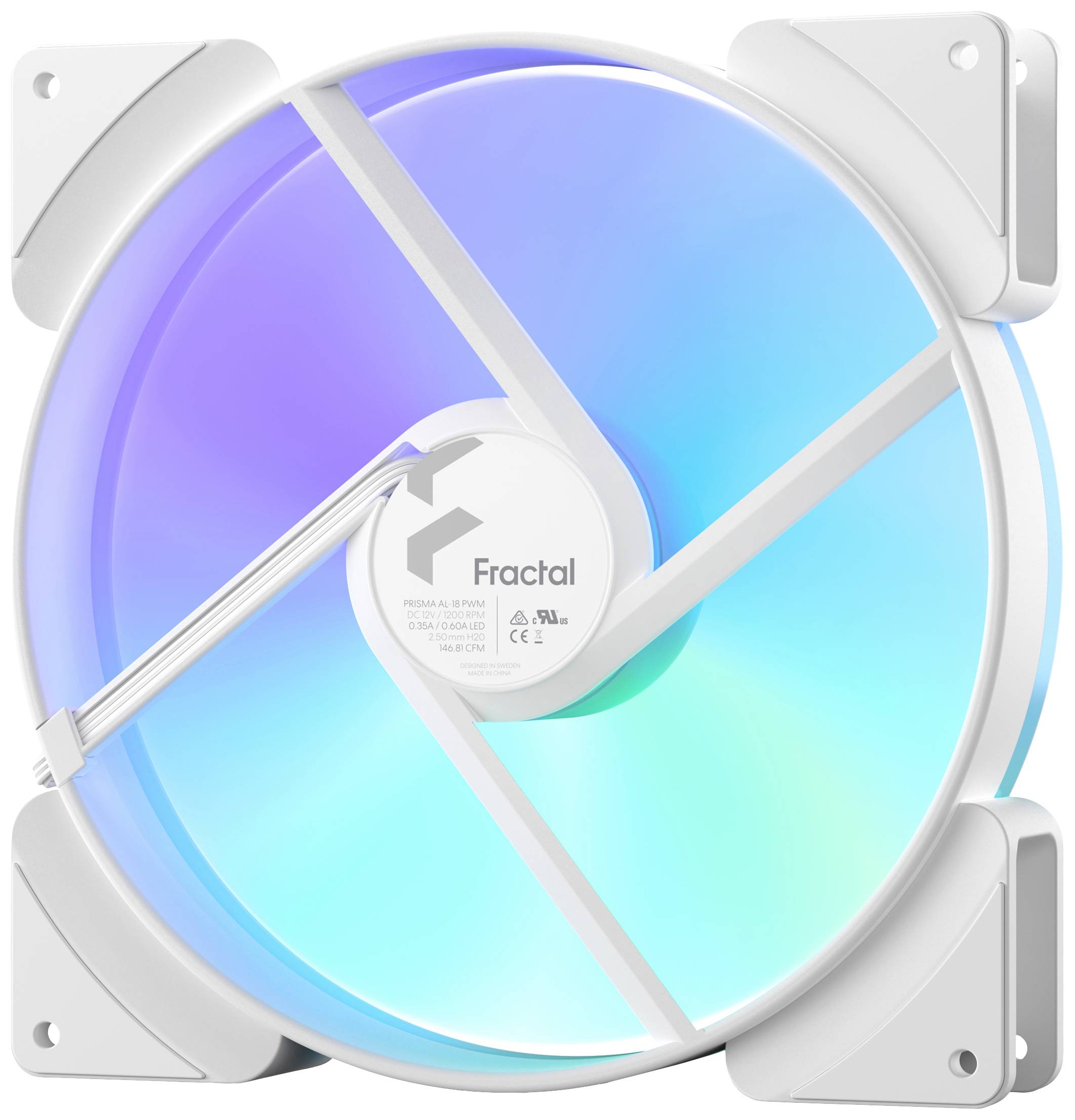 Fractal Design Prisma AL-18 PWM PC-Gehäuse-Lüfter Weiß
