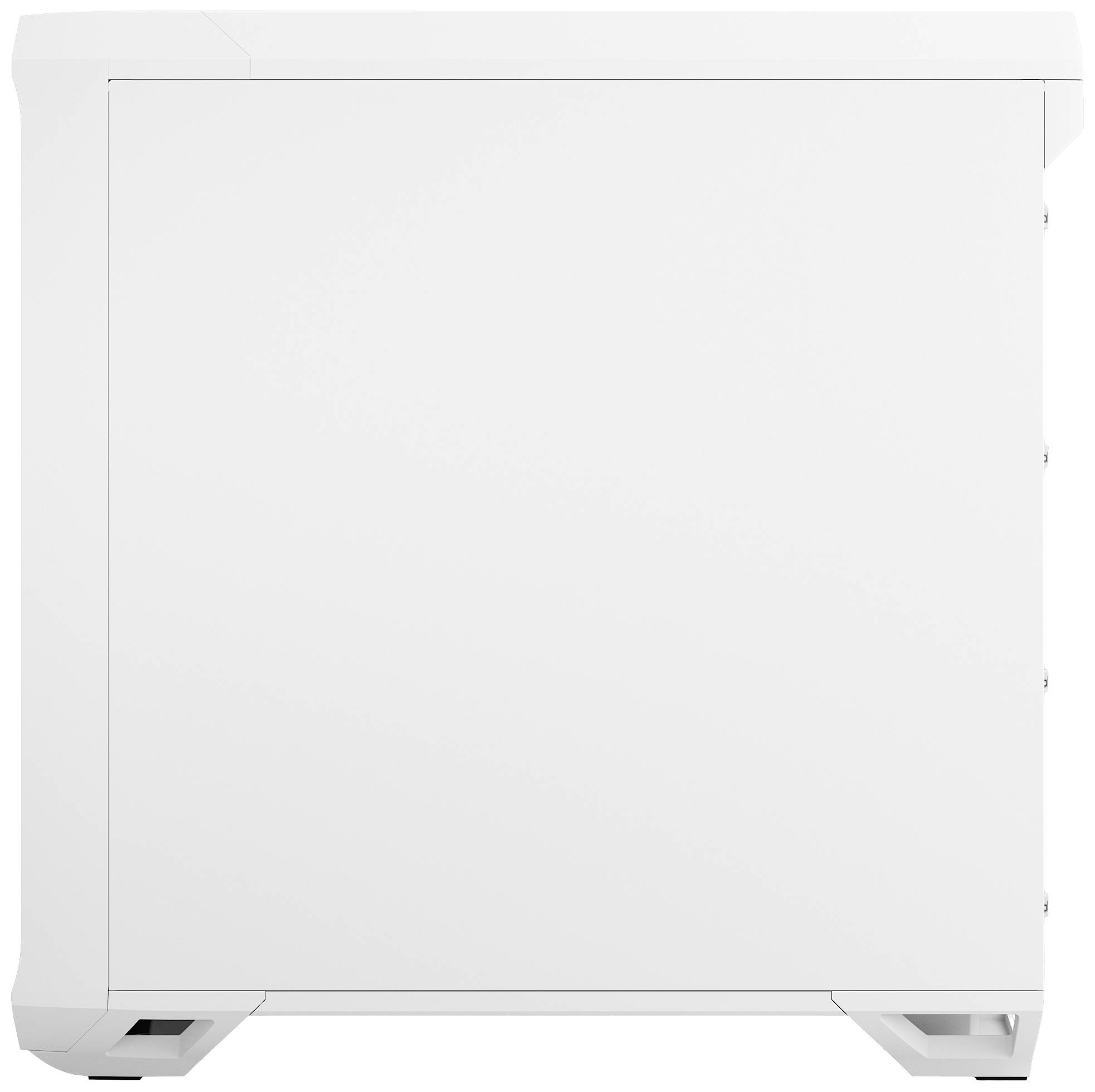 Weiße Computerhülle mit schlichter, moderner Gestaltung und klaren Linien.