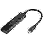 Conceptronic HUBBIES12B 4 Port USB-C® (USB 3.2 Gen 2) Multiport Hub Schwarz