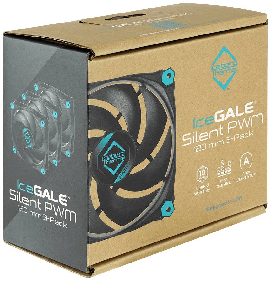 Iceberg Thermal IceGALE Silent PWM PC-Gehäuse-Lüfter Schwarz