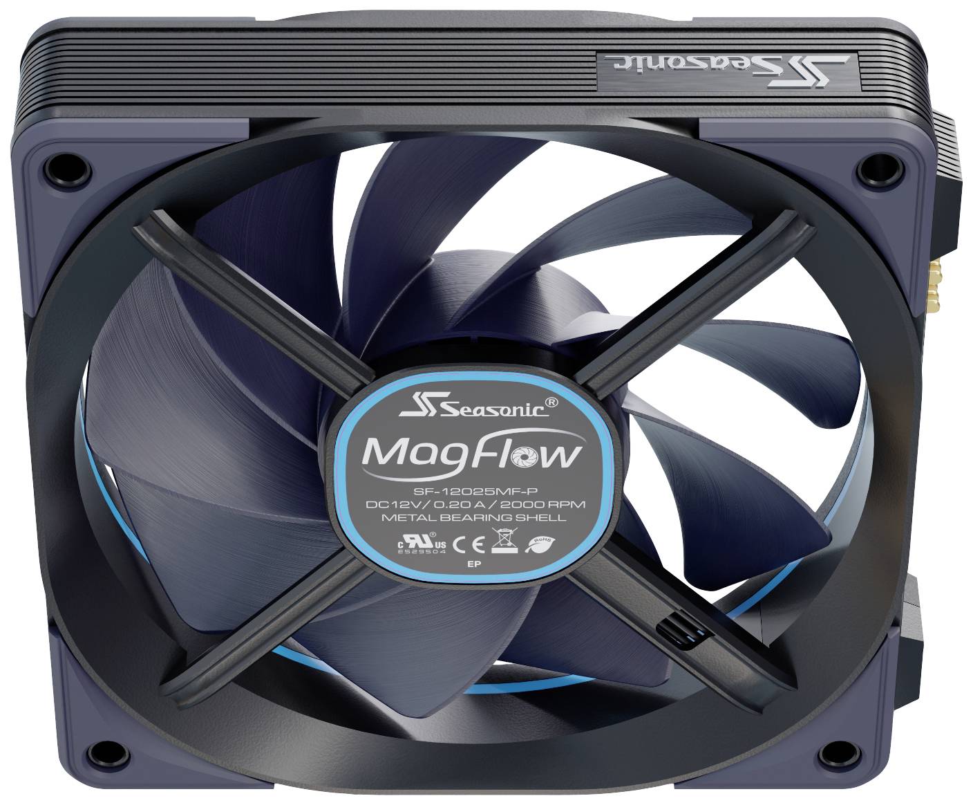 Seasonic MagFlow 1-Fan Kit PC-Gehäuse-Lüfter Schwarz (B x H x T) 124.2 x 120.4 x 26.6mm