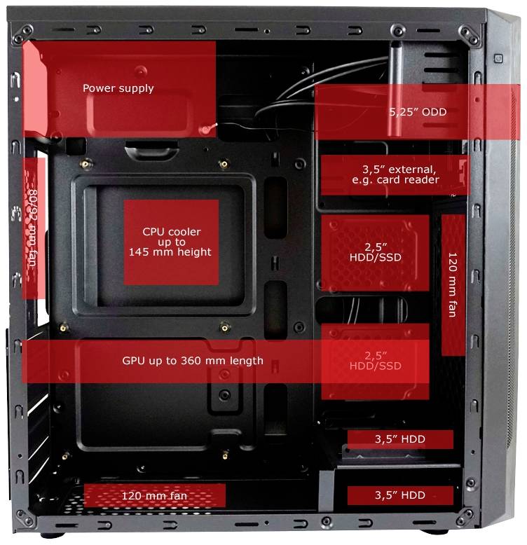 LC Power 7040B Midi-Tower PC-Gehäuse Schwarz