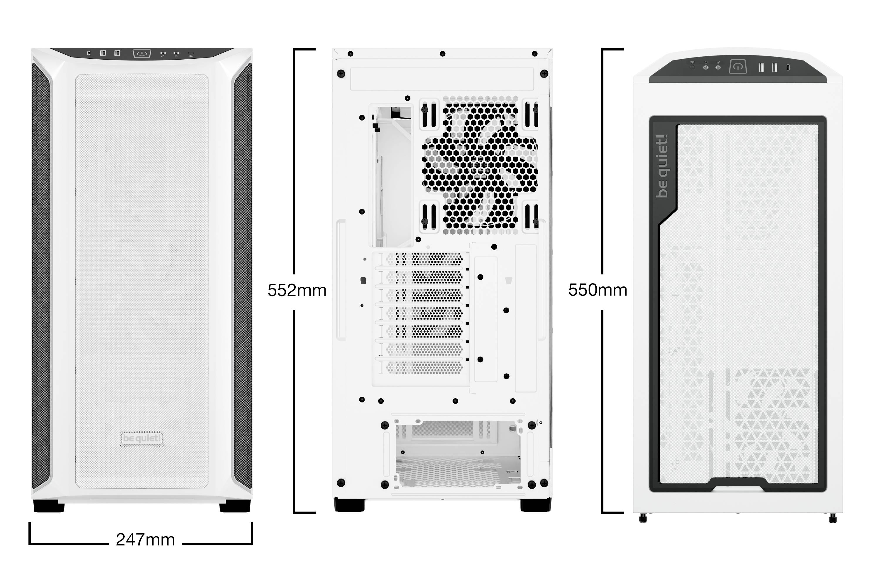 BeQuiet Shadow Base 800 DX White Midi-Tower PC-Gehäuse Weiß