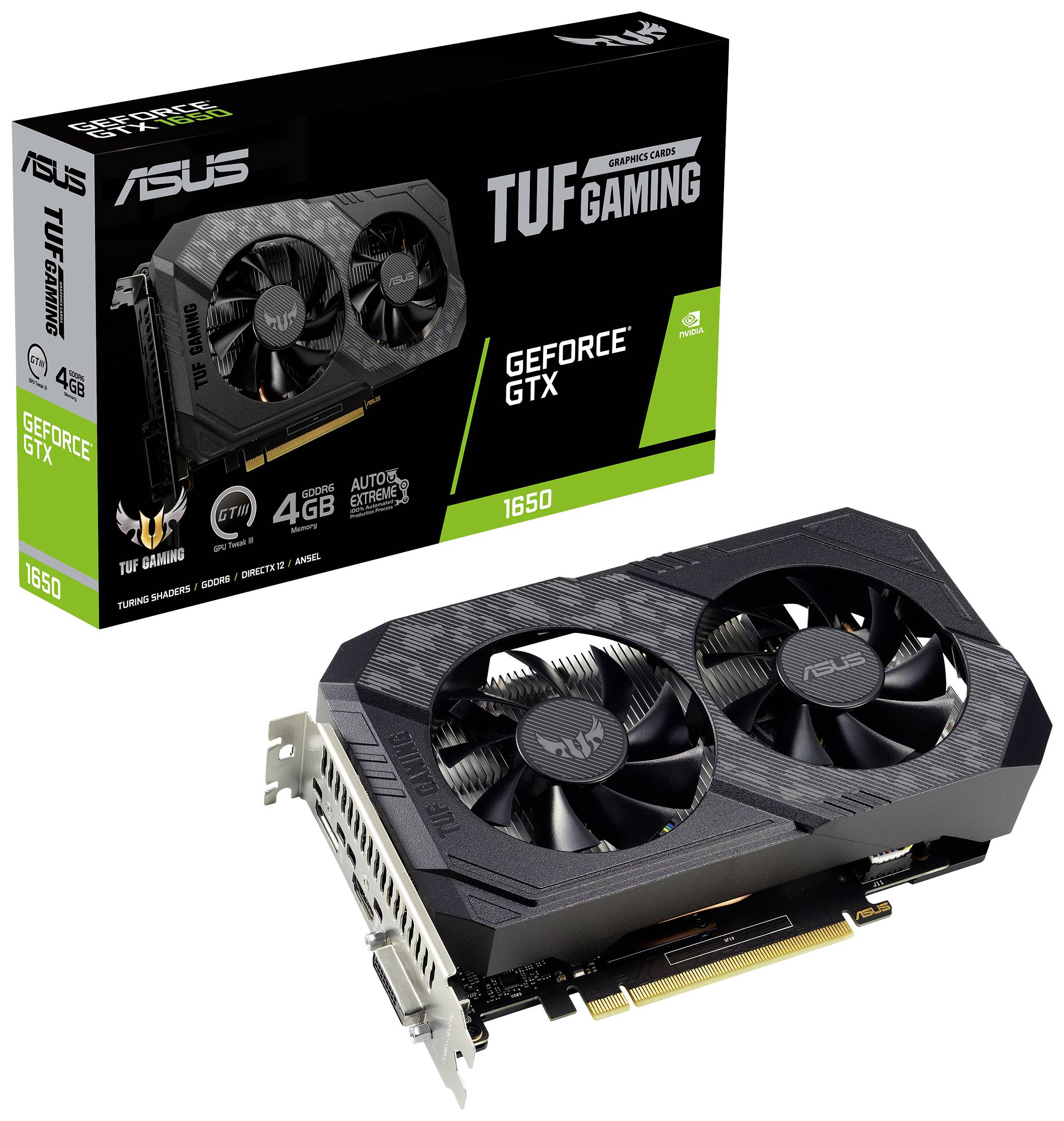 Asus Grafikkarte Nvidia GeForce GTX1650 4GB GDDR6-RAM PCIe 3.0, HDMI®, DisplayPort, DVI