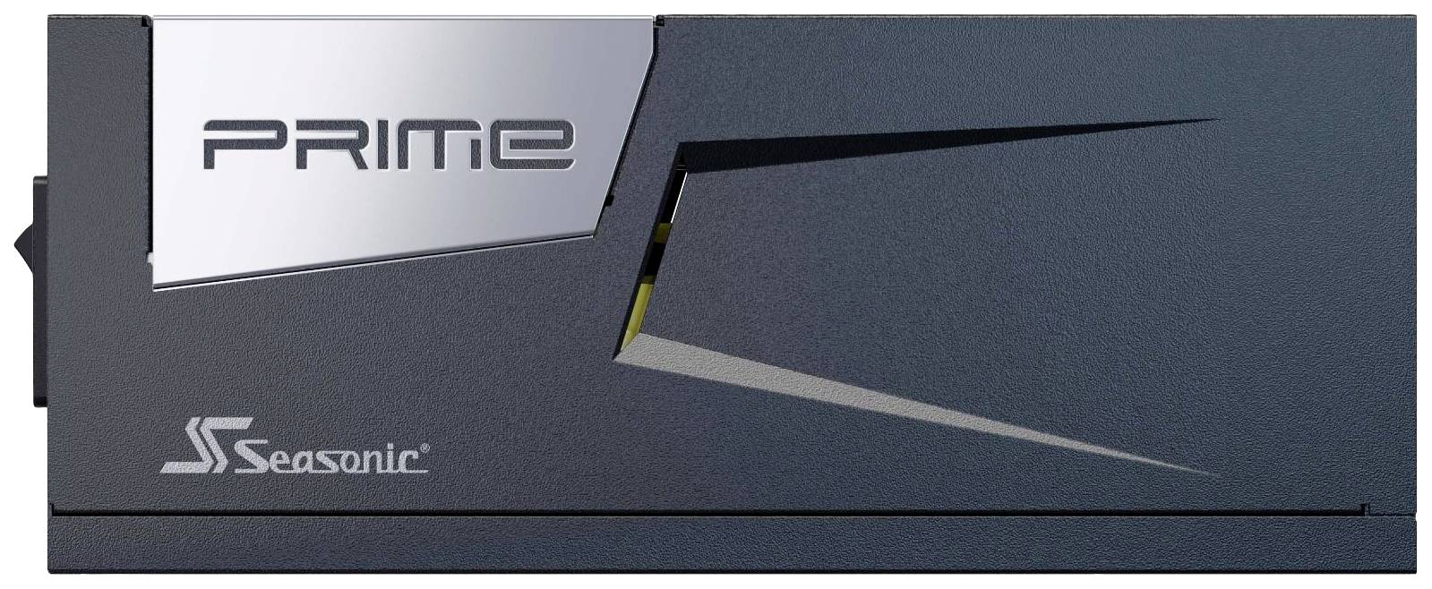 Seasonic Prime Netzteil, dunkles Gehäuse mit silbernem 'PRIME' Logo oben links, geeignet für Hochleistungs-PCs.