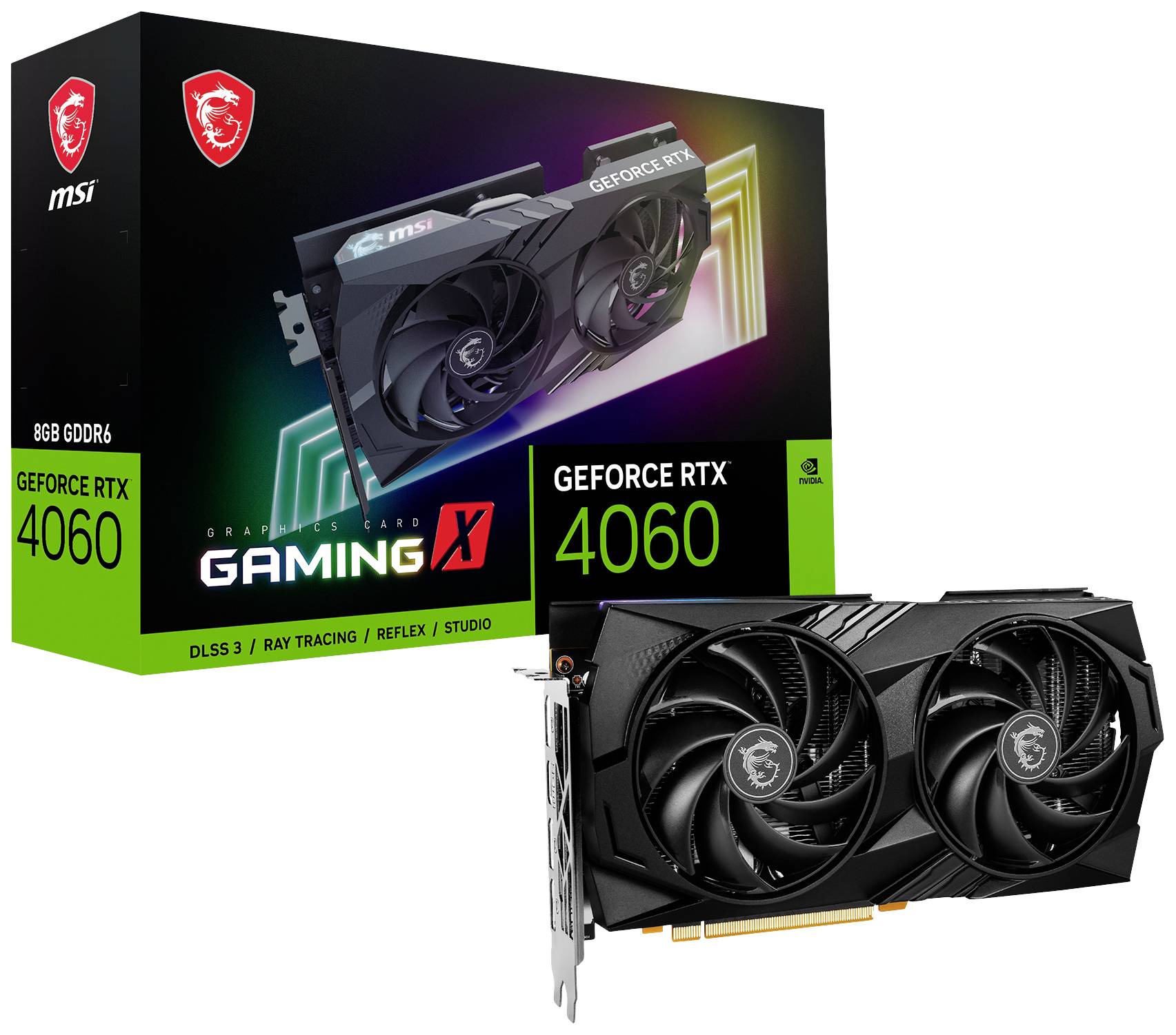 MSI Grafikkarte Nvidia GeForce RTX 4060 8 GB GDDR6-RAM PCIe, HDMI®, DisplayPort