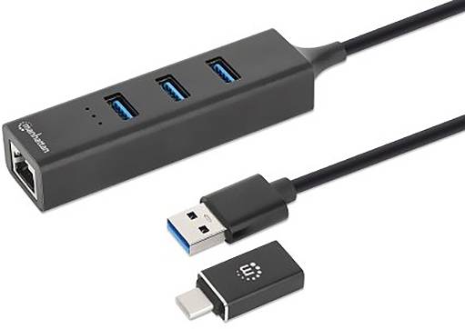 Manhattan 180894 4 Port USB 3.2 Gen 1-Hub (USB 3.0) Schwarz