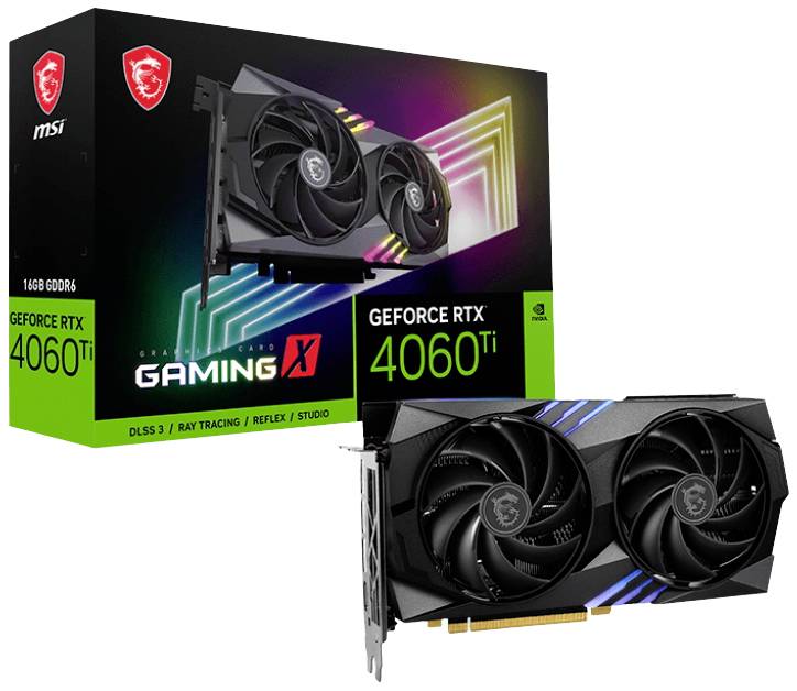 MSI Grafikkarte Nvidia GeForce RTX 4060 Ti 16 GB GDDR6-RAM PCIe, HDMI®, DisplayPort