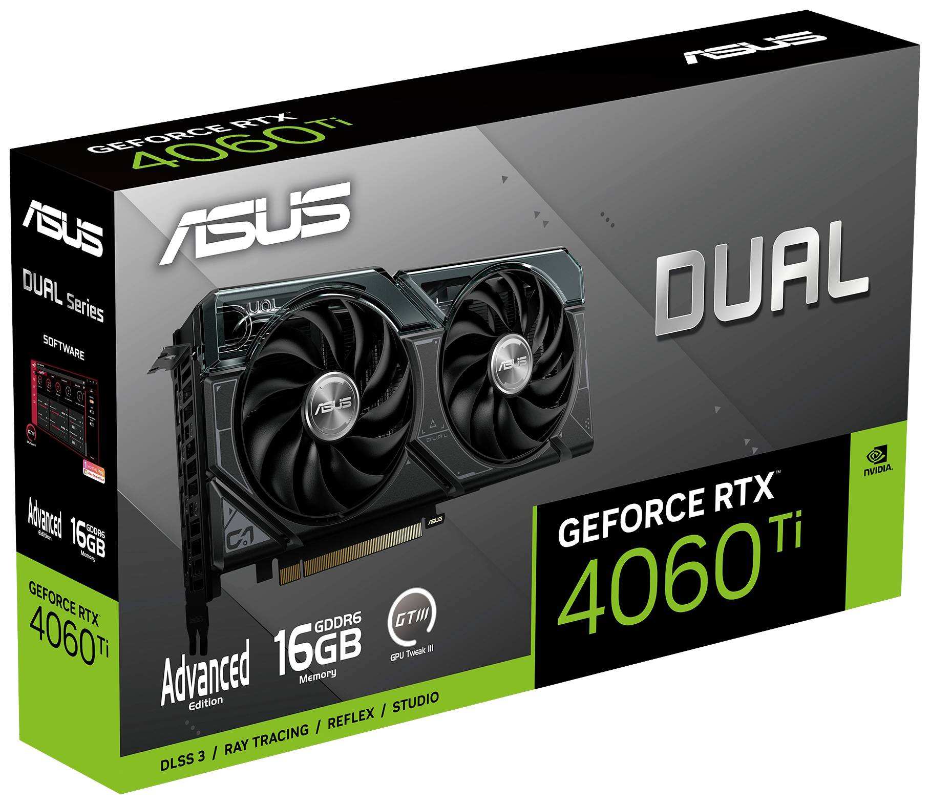 Asus Grafikkarte Nvidia GeForce RTX 4060 Ti 16 GB GDDR6-RAM PCIe, HDMI®, DisplayPort