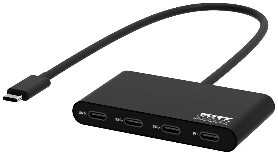 PORT Designs 900147 5 Port USB-C® (USB 3.2 Gen 2) Multiport Hub Schwarz