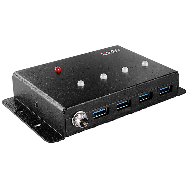 LINDY 443492 4 Port USB 3.2 Gen 1-Hub (USB 3.0) Schwarz