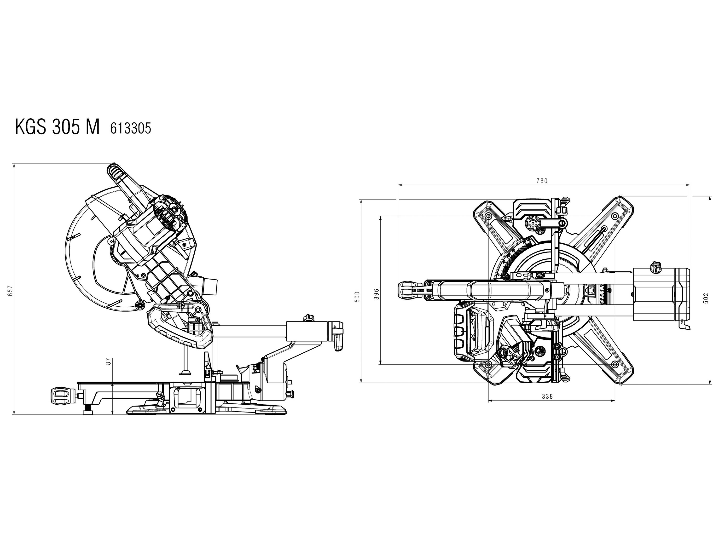 Metabo 613305000 Kappsäge 305mm 30mm 1600W