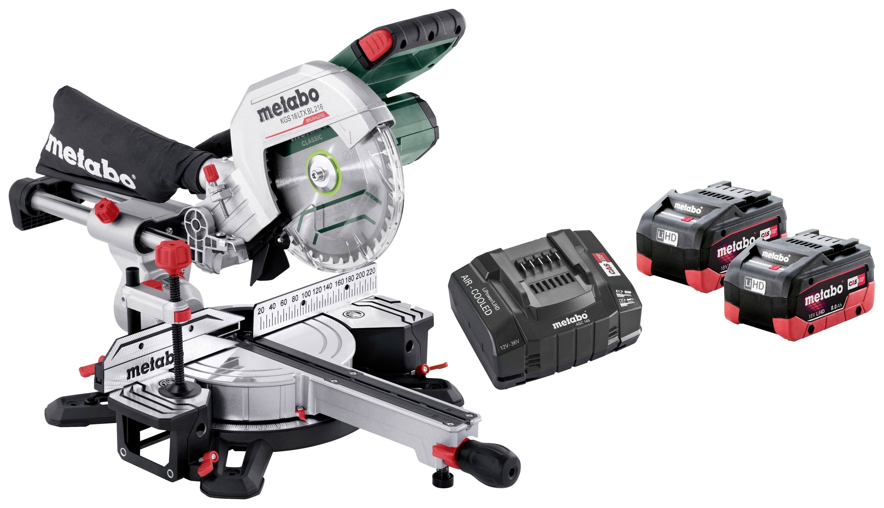 Metabo 614216810 Akku-Kappsäge inkl. 2. Akku, inkl. Ladegerät 216mm 30mm