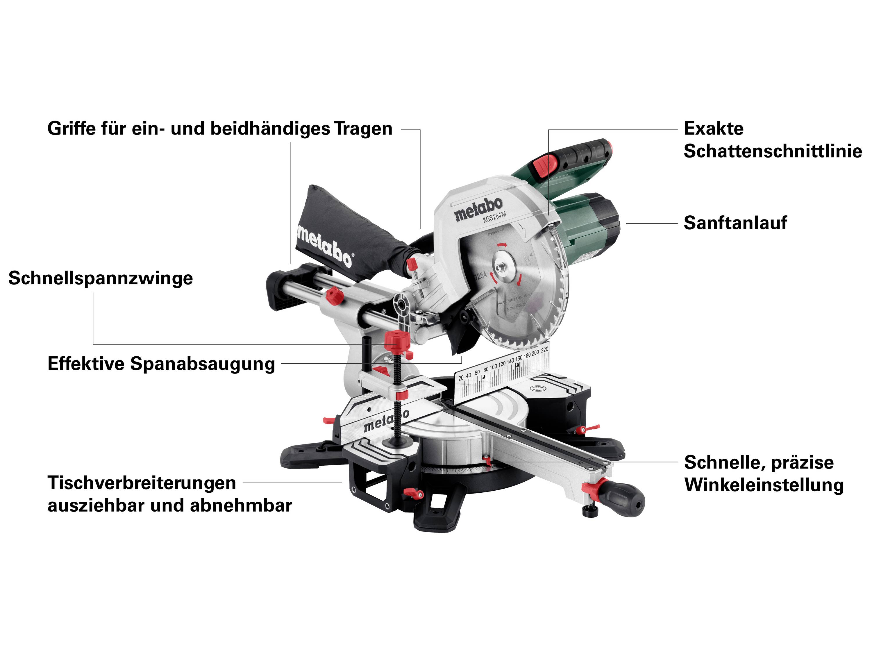 Metabo 613254000 Kappsäge 254mm 30mm 1450W