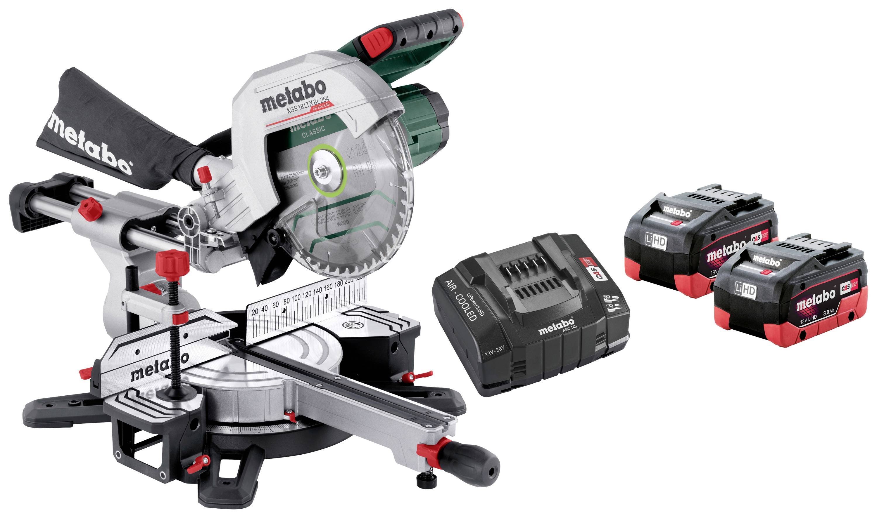 Metabo 614254810 Akku-Kappsäge inkl. 2. Akku, inkl. Ladegerät 254mm 30mm