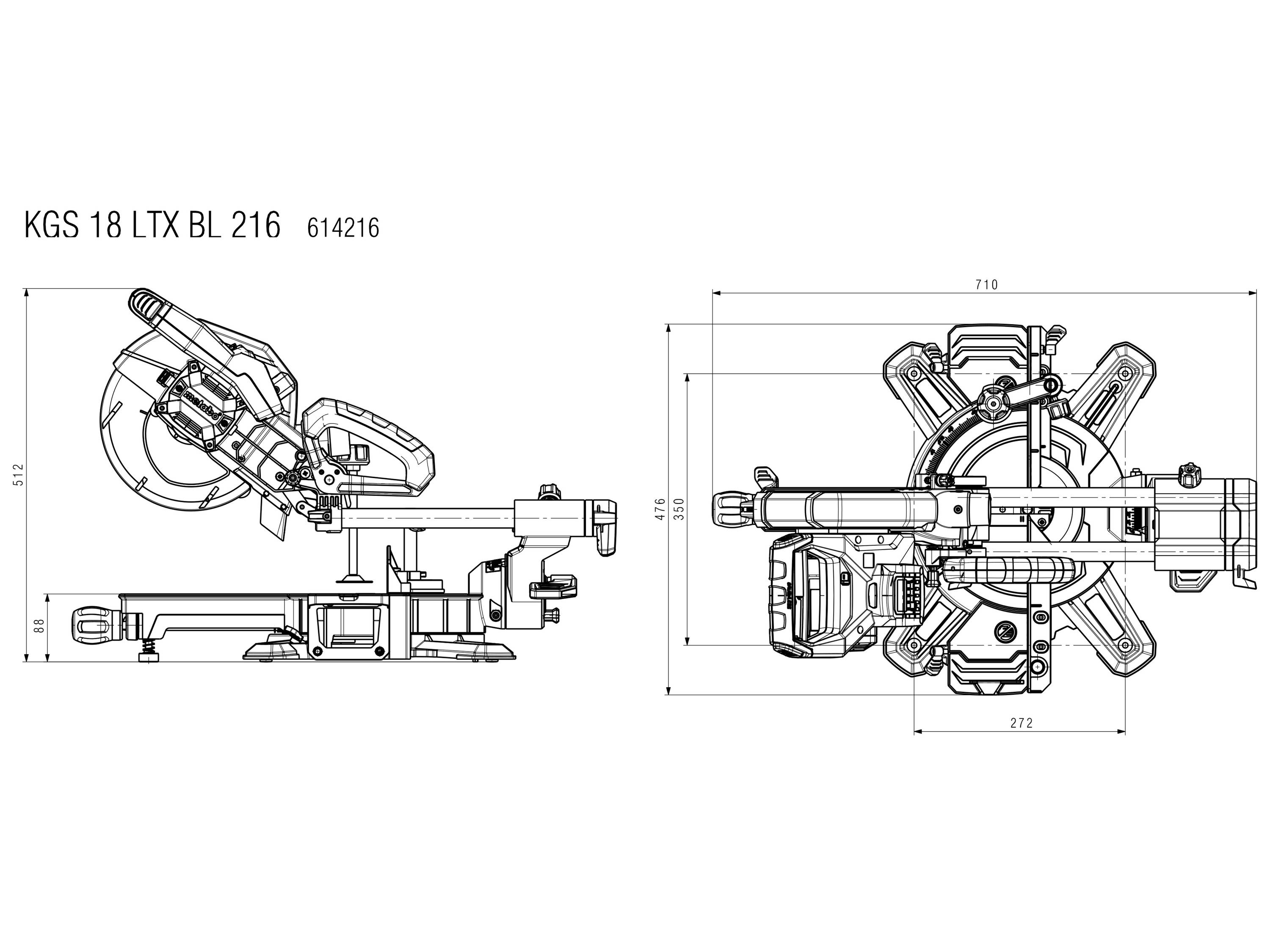 Metabo 614216920 Akku-Kappsäge inkl. Akku, inkl. Ladegerät 216mm 30mm