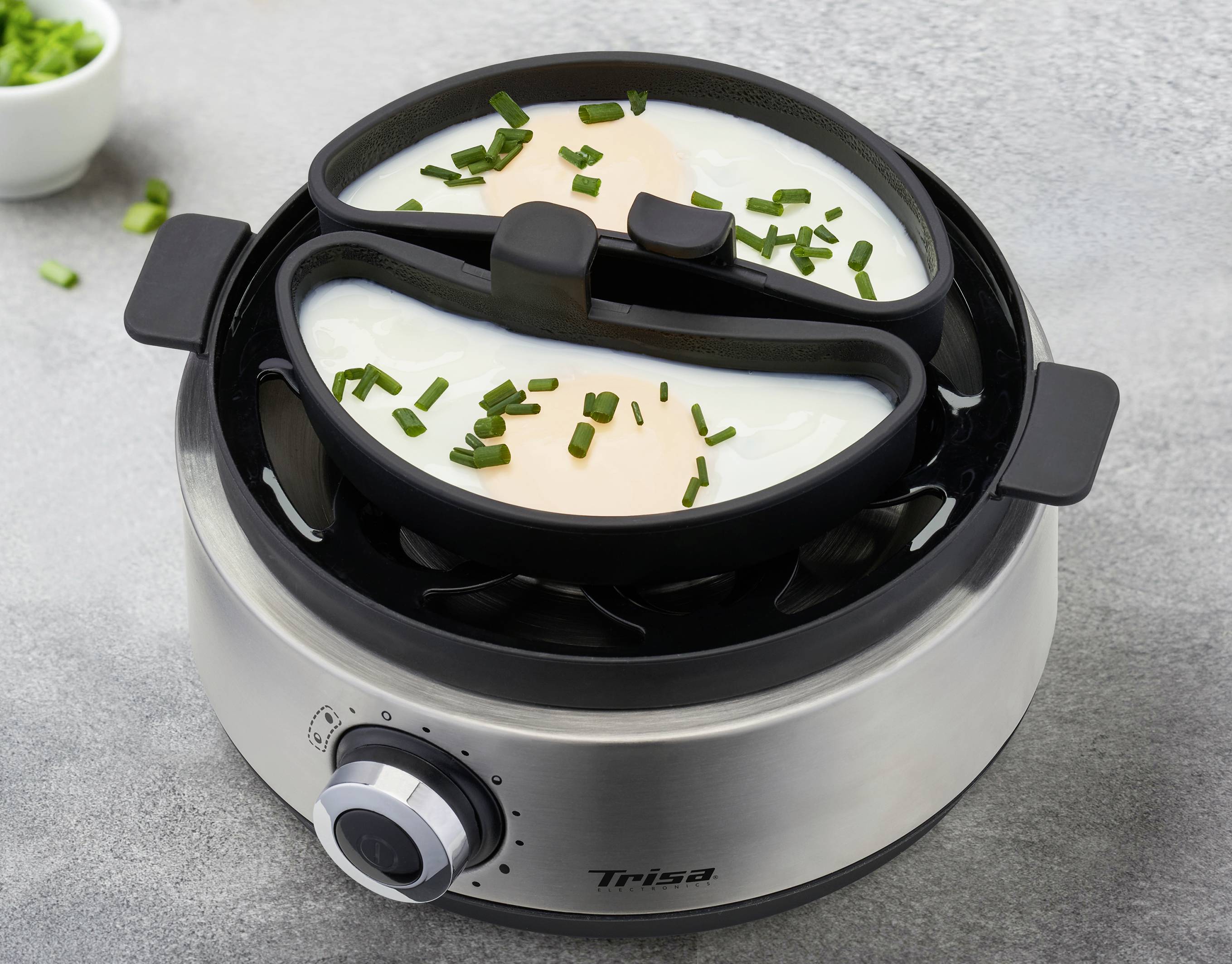 Trisa Vario Eggs Eierkocher Edelstahl, Schwarz