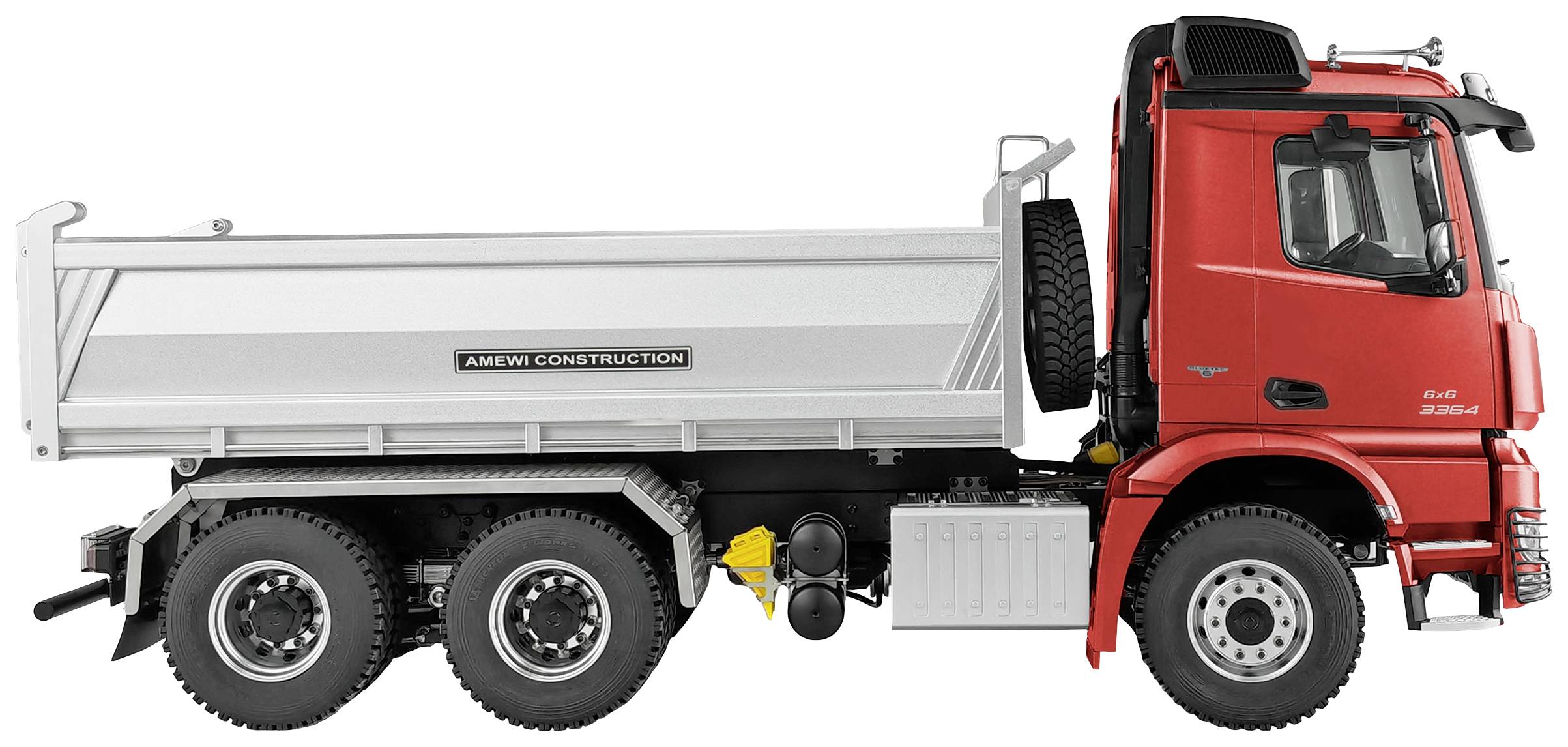 Amewi 22643 Mercedes-Benz Arocs Pro 6x6 1:14 Elektro RC Modell-LKW RtR inkl. Akku, Ladegerät und Senderbatterien, mi