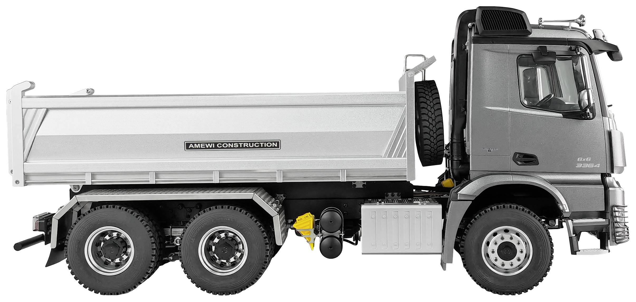 Amewi 22644 Mercedes-Benz Arocs Pro 6x6 1:14 Elektro RC Modell-LKW RtR inkl. Akku, Ladegerät und Senderbatterien, mi