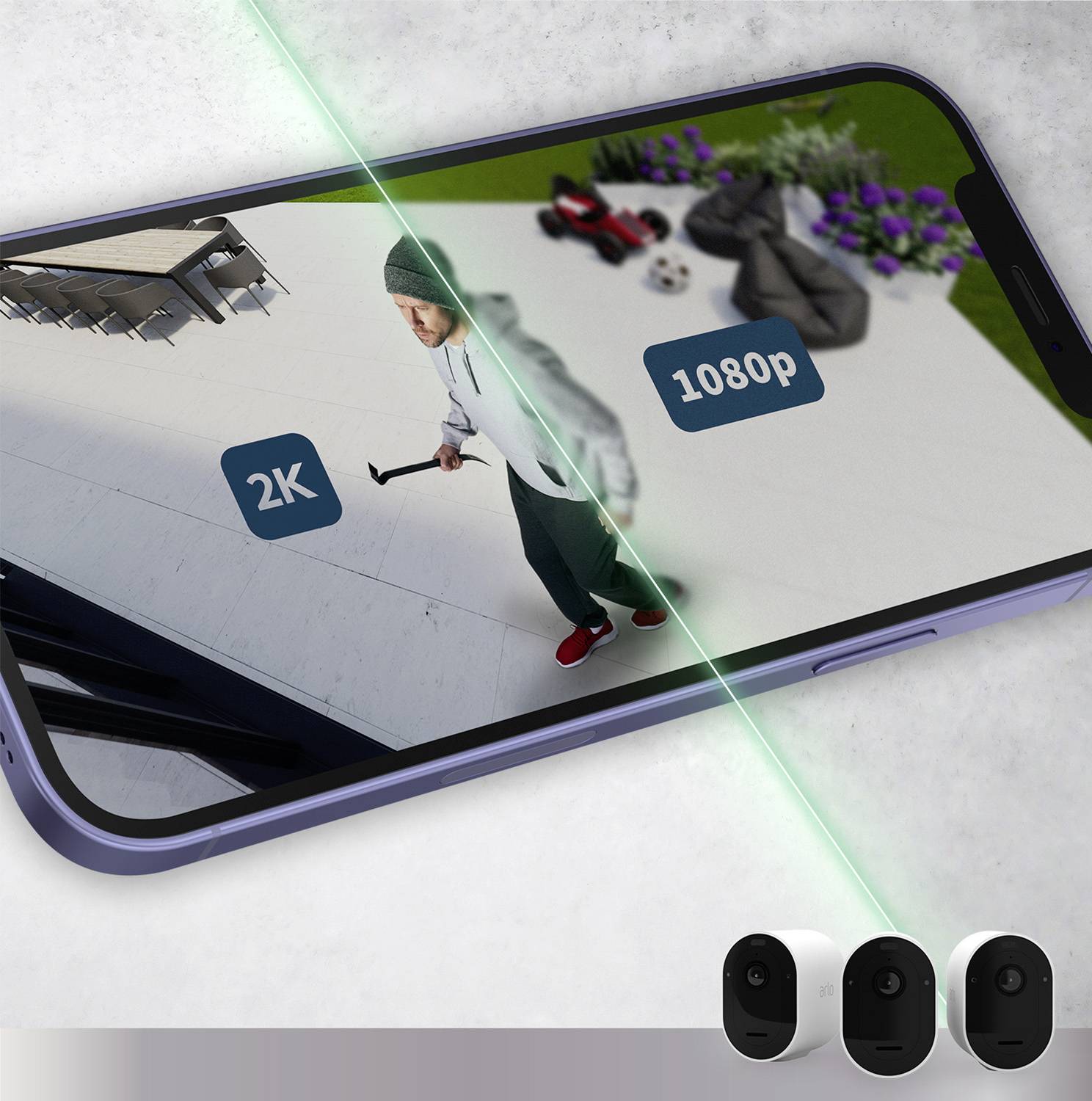 ARLO Pro 5 Spotlight Security Camera with 2x Camera Kit VMC4260P-100EUS WLAN IP-Überwachungskamera-Set mit 2 Kameras 2688 x 1520 Pixel