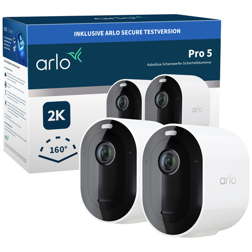 ARLO Pro 5 Spotlight Security Camera with 2x Camera Kit VMC4260P-100EUS WLAN IP-Überwachungskamera-