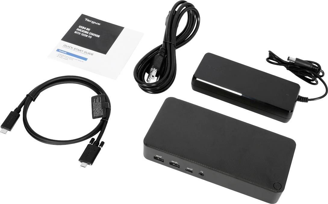 Targus DOCK460EUZ, Kabelgebunden, USB4, 100 W, 3,5 mm, 2500 Mbit/s, Schwarz