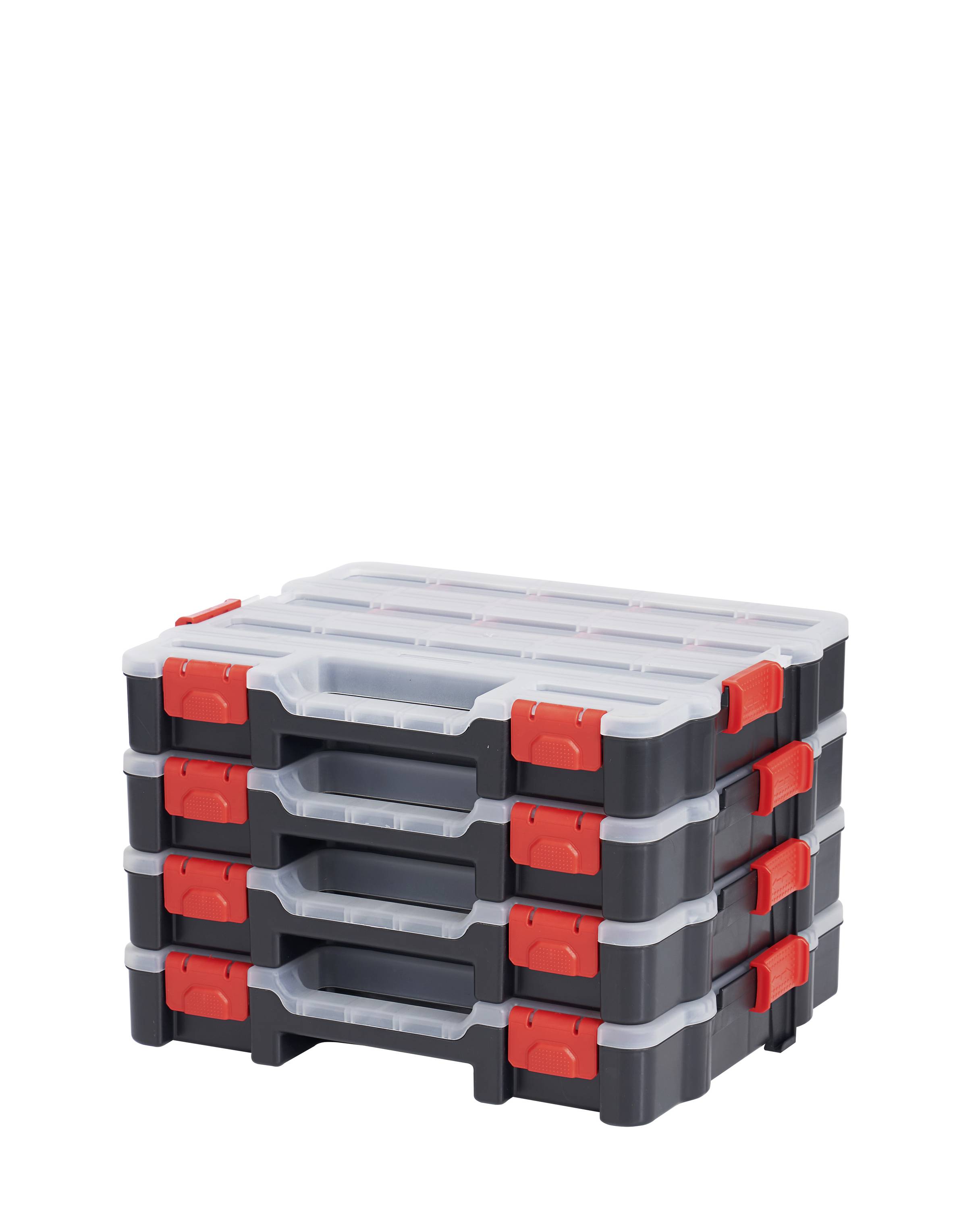 Werkstatt Alutec 56080 Sortimentskoffer (B x H x T) 470 x 80 x 373 mm Anzahl Fächer: 18 variable Unterteilung Inhalt 1 St.