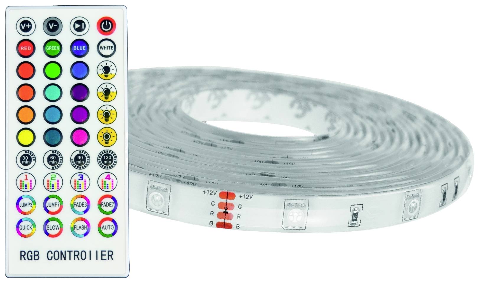 Avide ALSB5050RGBMU40-5M LED-Streifen-Komplettset mit Stecker 12 V, 230V 5m RGB 1St.