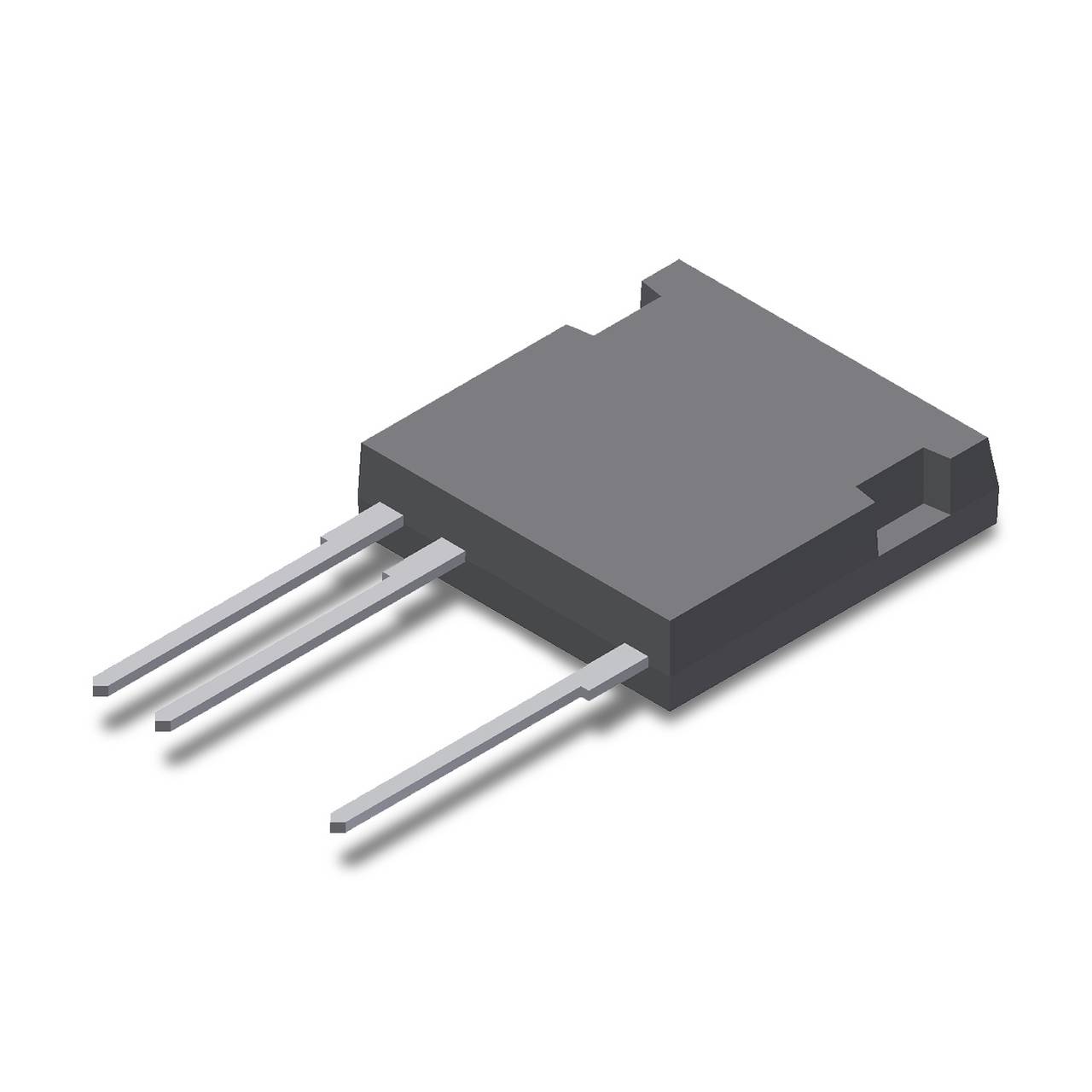 Leistungs-MOSFET-Transistor mit drei Anschlusspins, typische Verwendung in elektronischen Schaltungen zur Spannungsregelung.