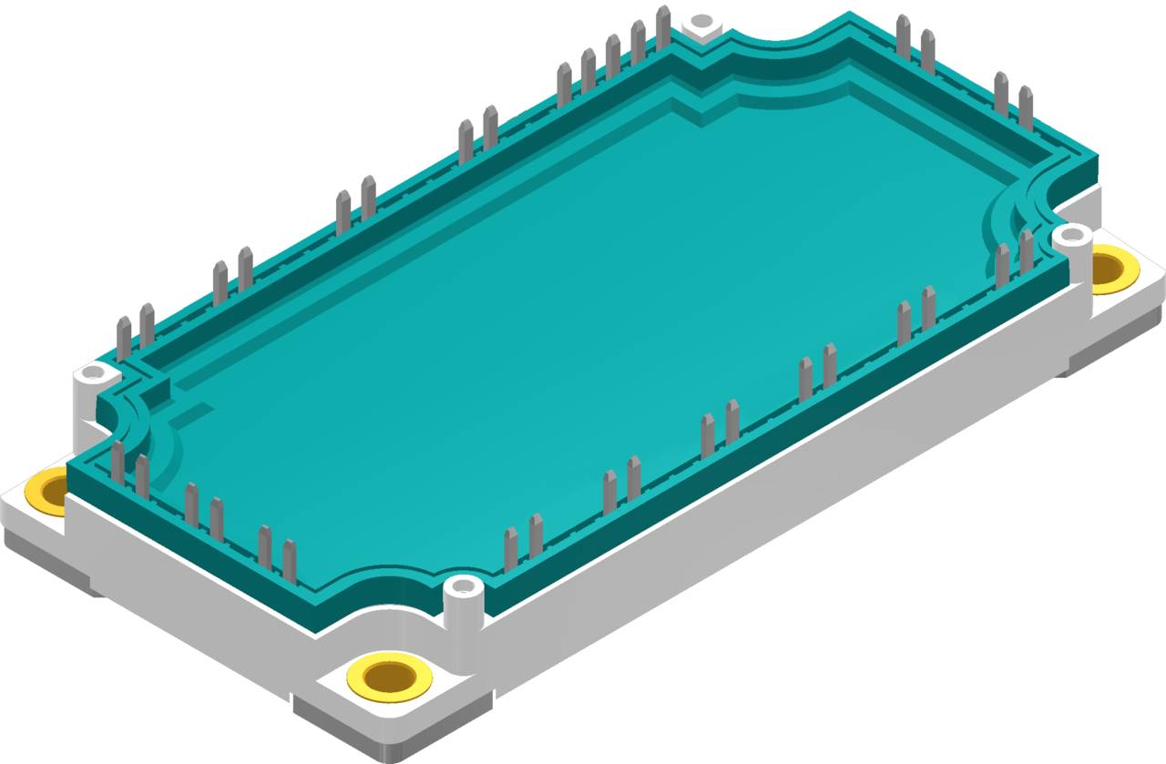 Ein blaues, rechteckiges Schwimmbecken mit grauem Rand und mehreren Einstiegen an den Seiten, auf schwarzem Hintergrund.