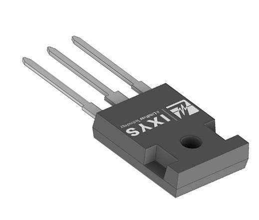 Abbildung eines IXYS-Löttransistors mit drei Anschlussdrähten, geeignet für elektronische Schaltungen und Spannungsregulierung.