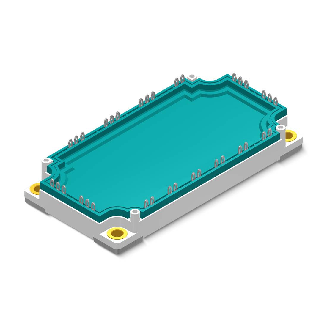 Ein rechteckiger elektronischer Bauteil mit mehreren Pins, häufig verwendet in der Leistungselektronik.