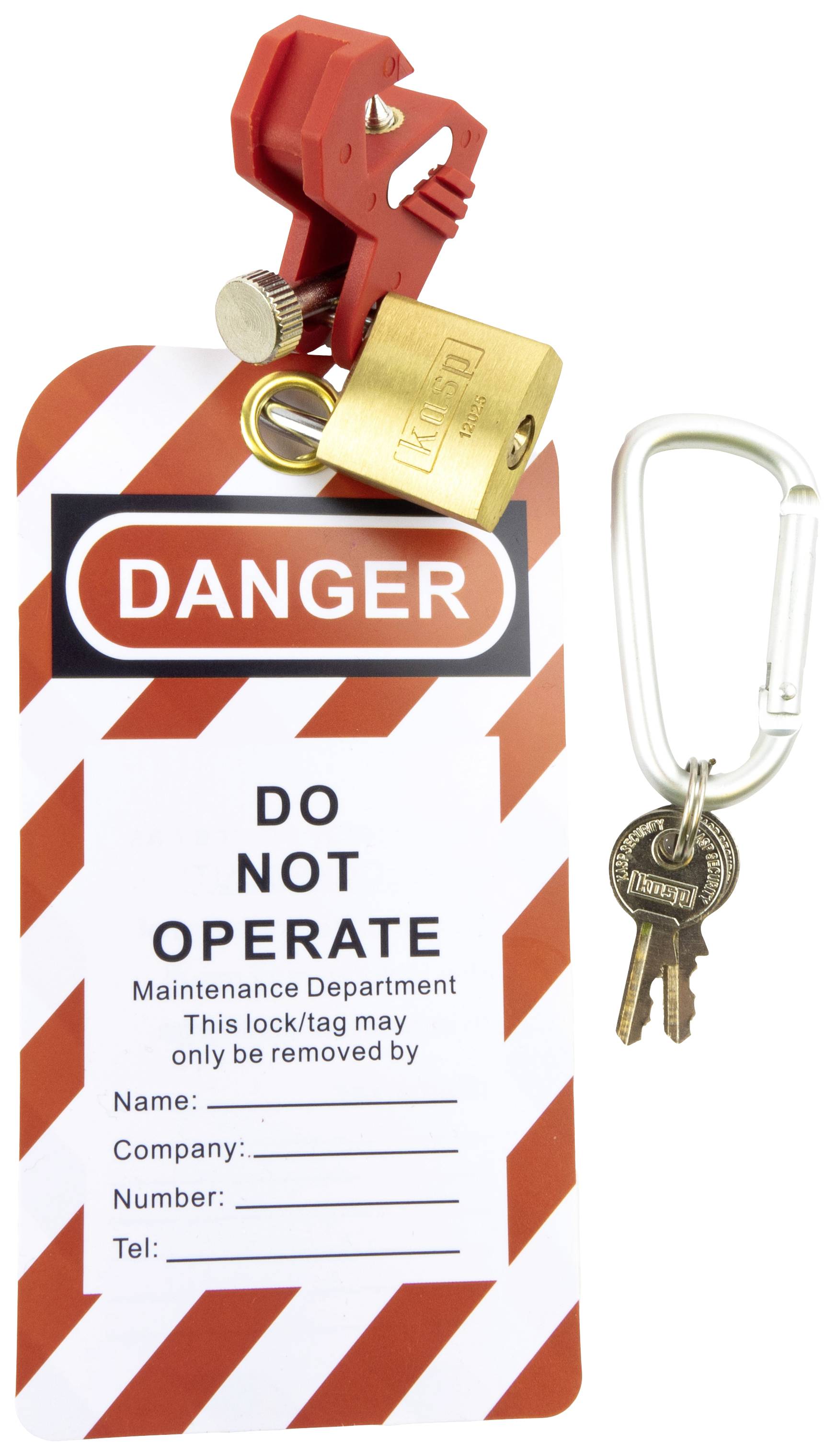 Kasp K81100 Verriegelungs-/Lockout-Set 145mm Messing, Silber Schlüsselschloss