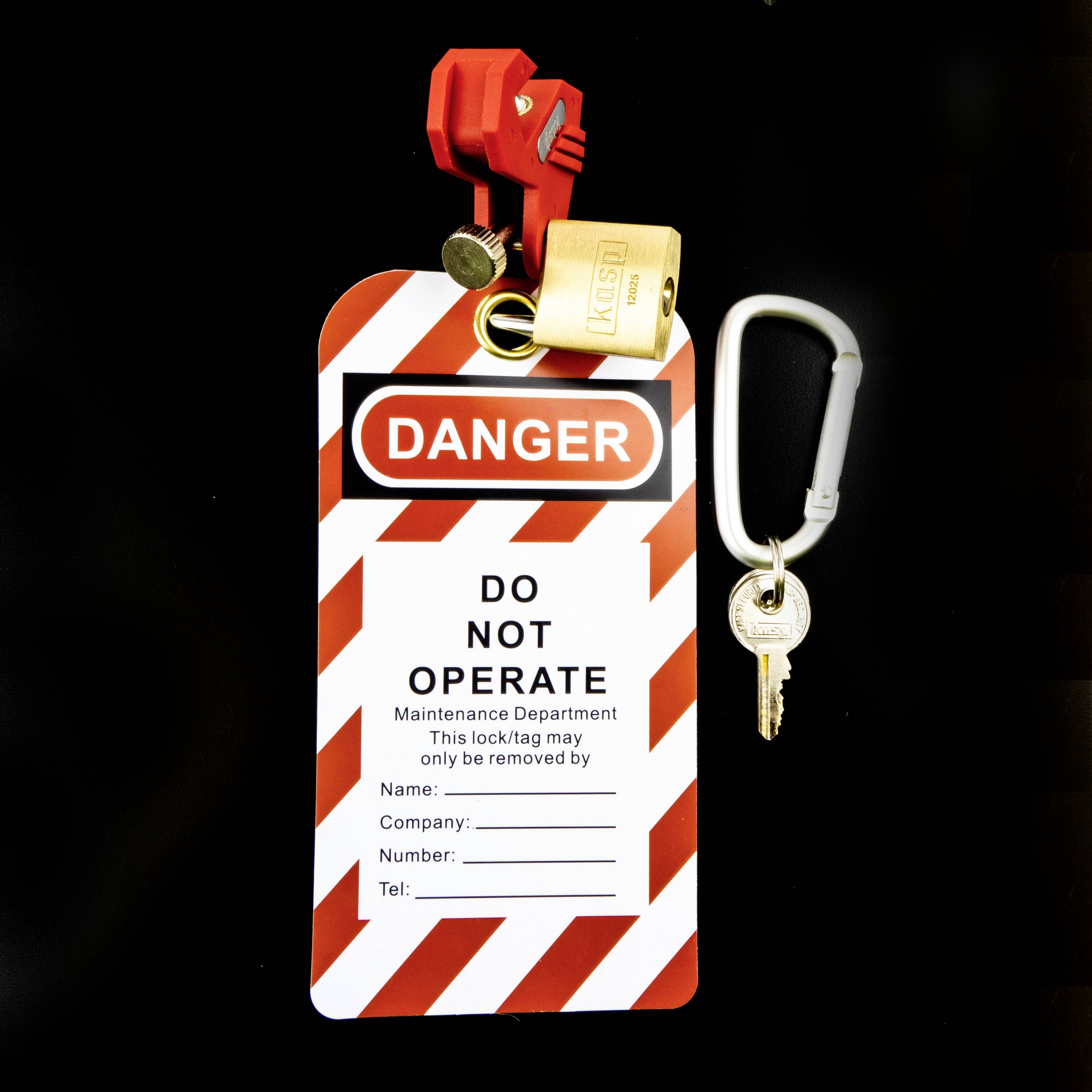 Kasp K81100 Verriegelungs-/Lockout-Set 145mm Messing, Silber Schlüsselschloss