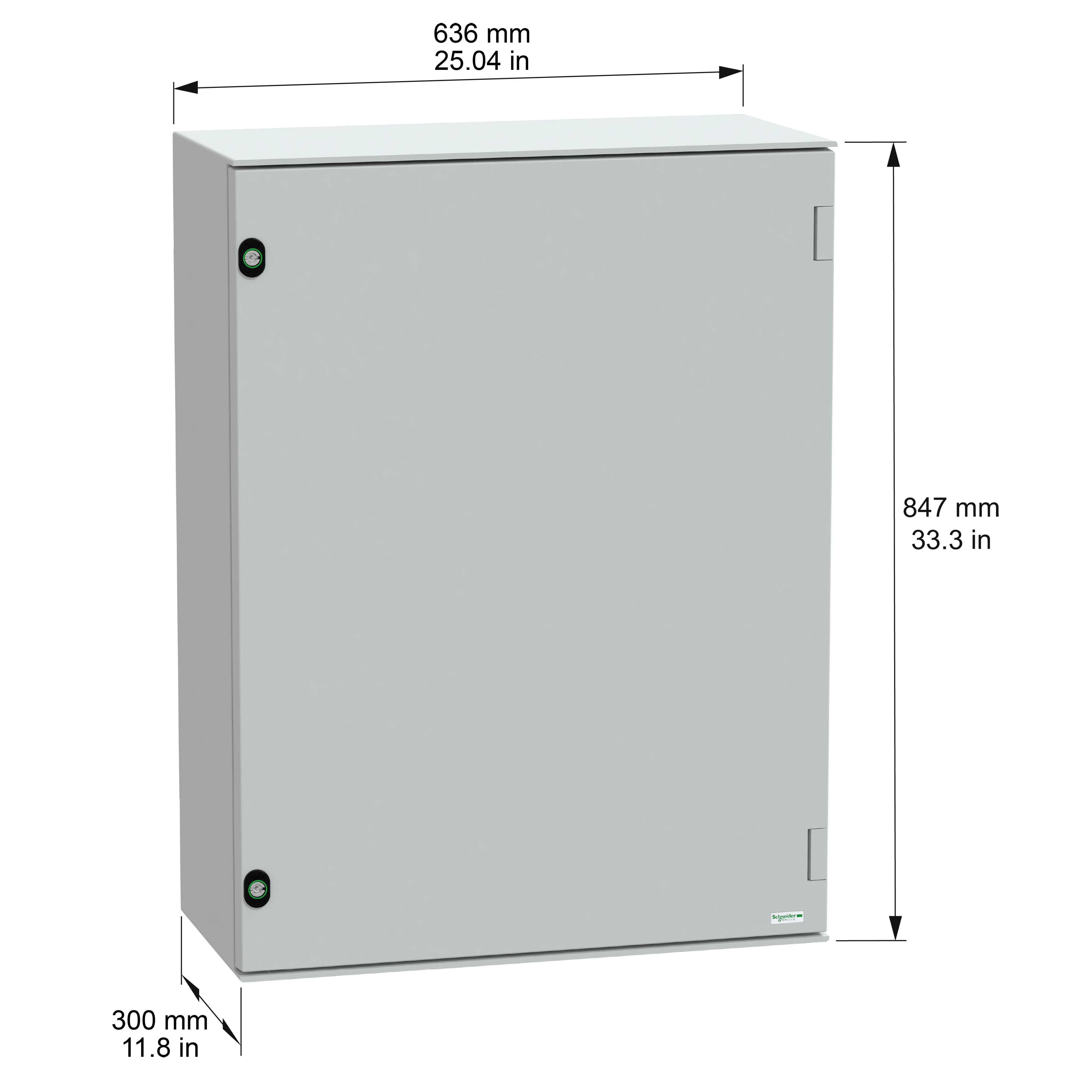 Schneider Electric PanelSeT PLM NSYPLM86G Schaltschrank 636 x 847 x 300 Polyester Grau 1St.