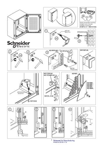 Schneider Electric Polyestergehäuse PLM Wandmontage, ohne MP H847x636xT300mm IP66, transp. Tür Inh