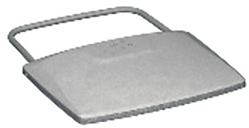 Metallene, rechteckige Druckplatte mit Griff. Oberseite weist leichte Erhebungen auf. Wird oft in industriellen Anwendungen verwendet.
