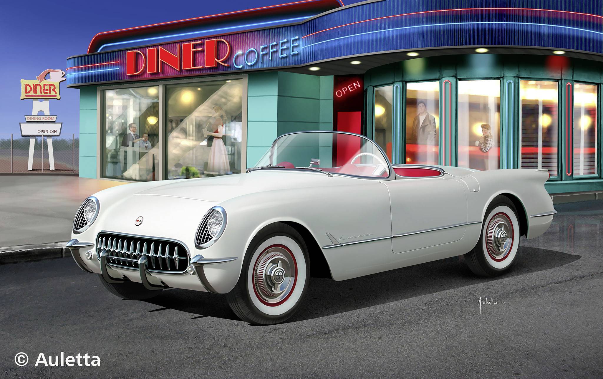 Revell 07718 1953 Corvette Roadster Automodell Bausatz 1:24