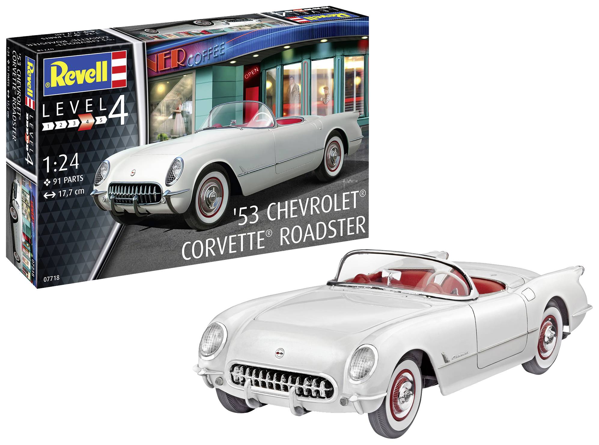 Revell 07718 1953 Corvette Roadster Automodell Bausatz 1:24