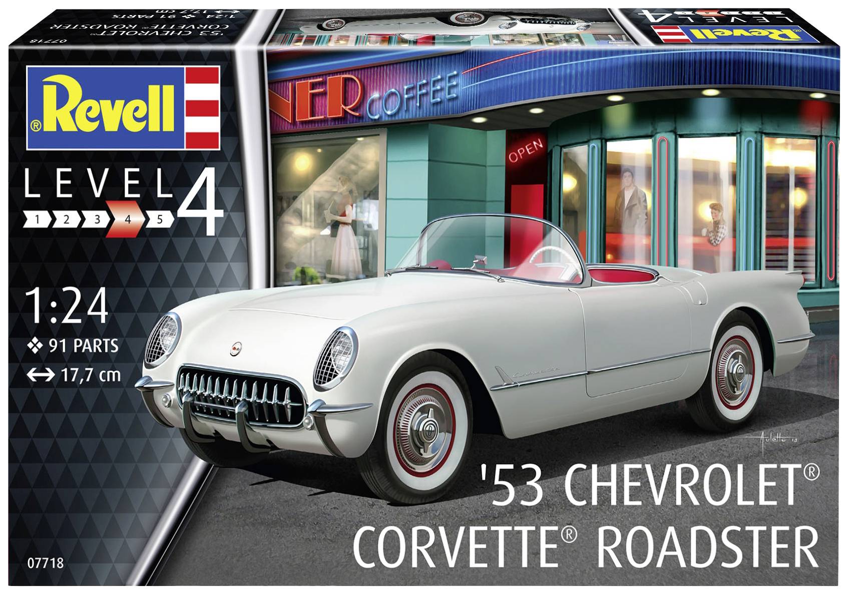 Revell 07718 1953 Corvette Roadster Automodell Bausatz 1:24