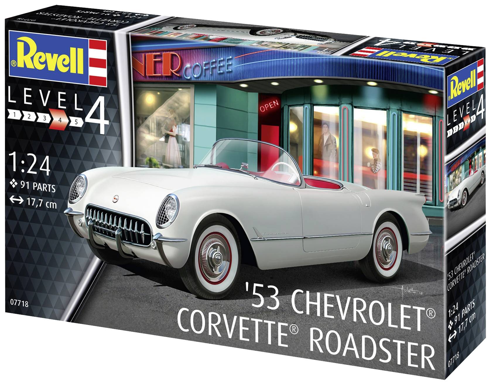 Revell 07718 1953 Corvette Roadster Automodell Bausatz 1:24