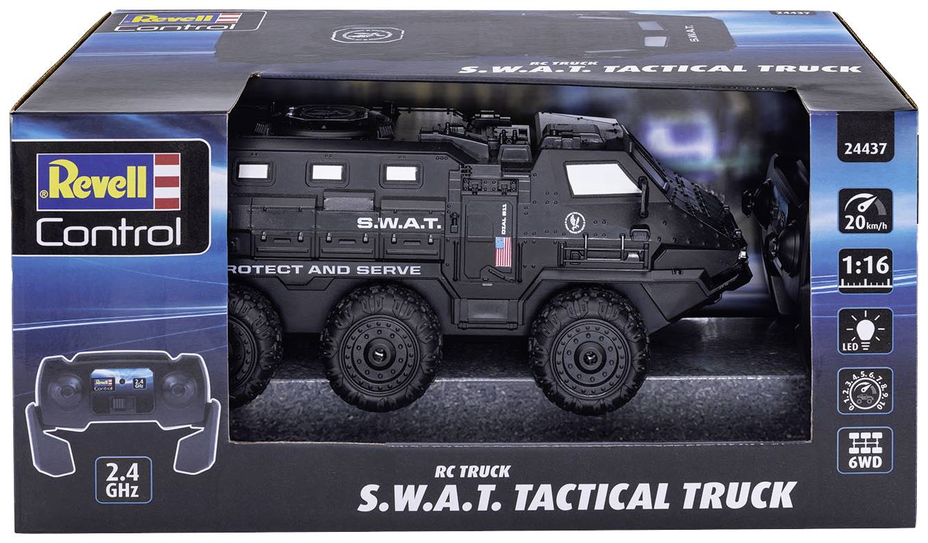 Revell Control 24437 1:16 RC Einsteiger Modellauto Elektro Einsatzfahrzeug Allradantrieb (6WD) mit Lichteffekt