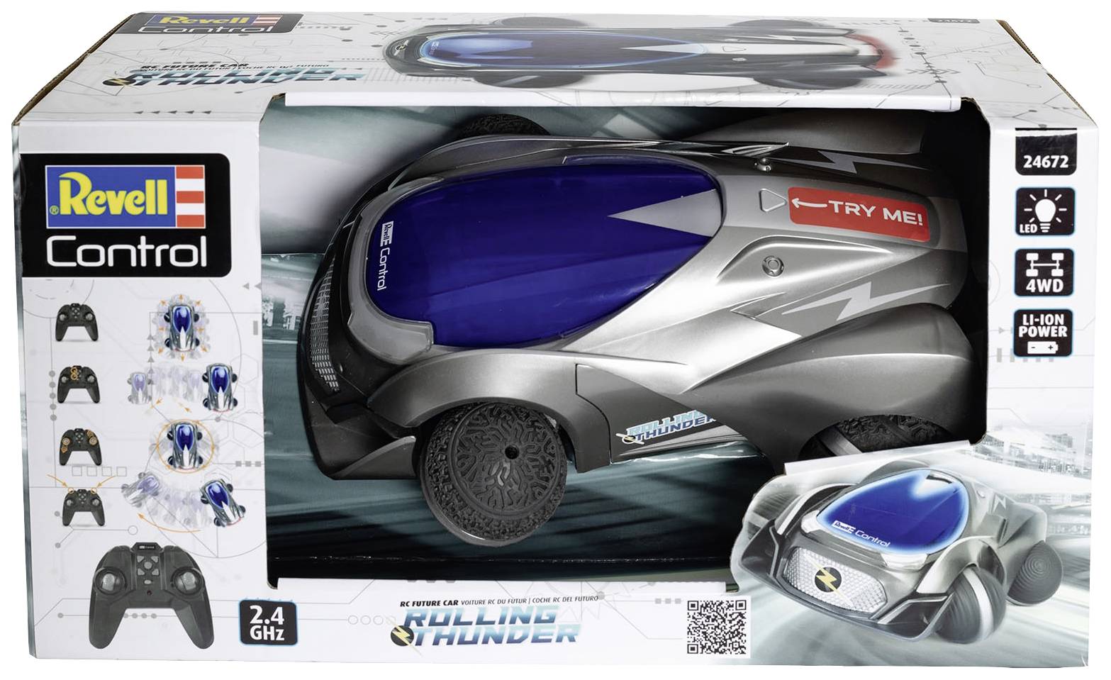 Revell Control 24672 Rolling Thunder 1:18 RC Einsteiger Modellauto Elektro Straßenmodell Allradantr