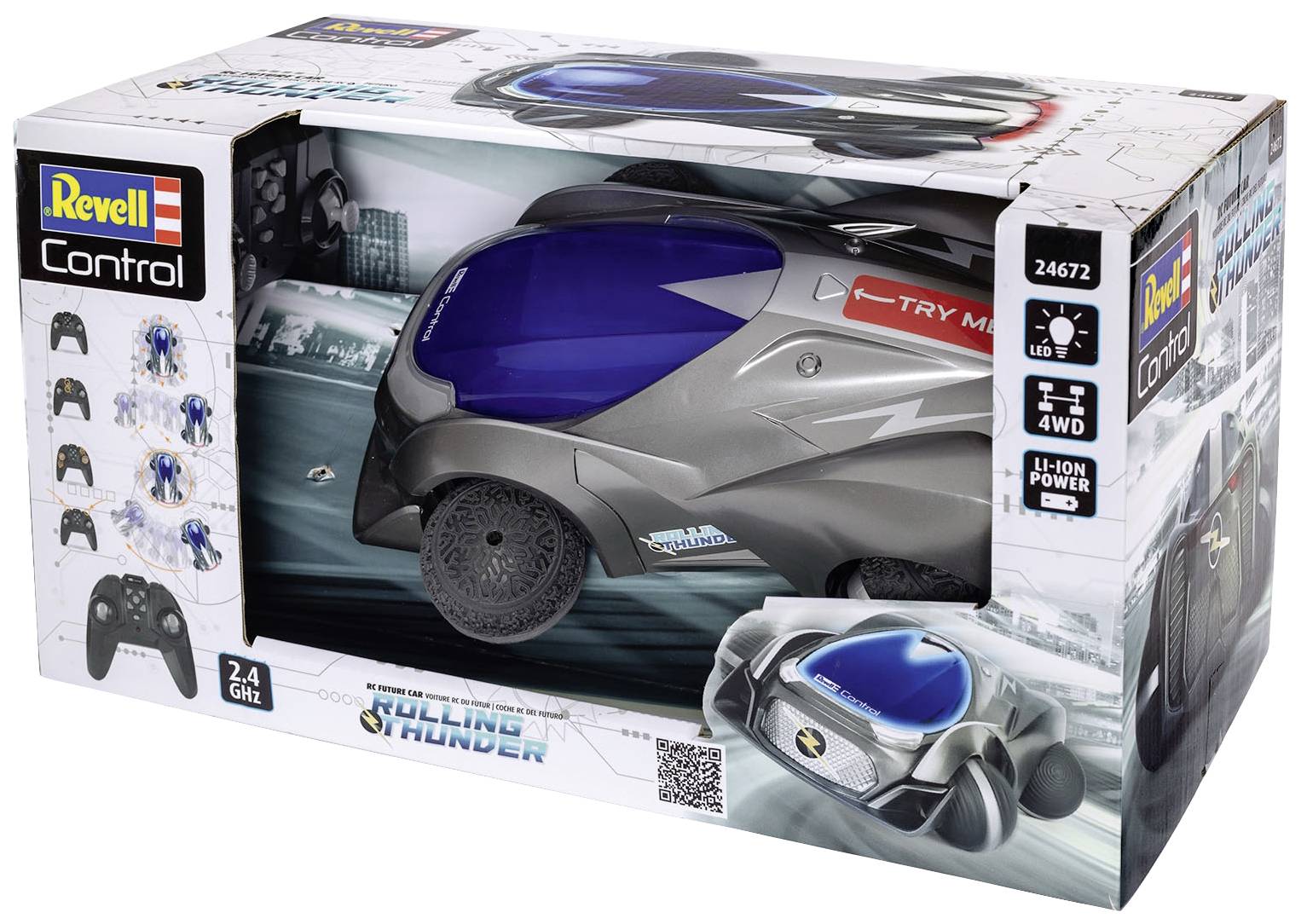 Revell Control 24672 Rolling Thunder 1:18 RC Einsteiger Modellauto Elektro Straßenmodell Allradantr