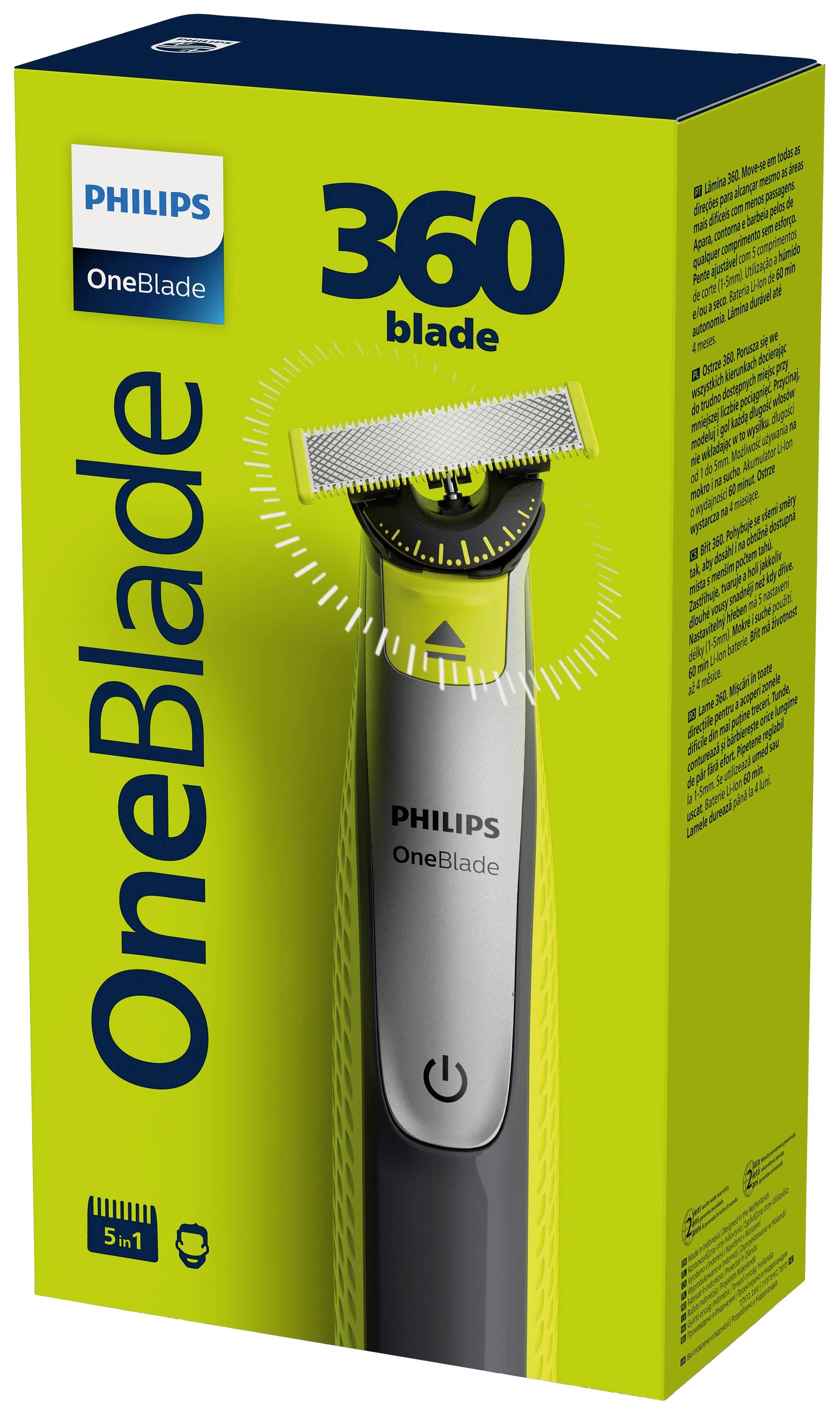 Philips Bodycare OneBlade 360 blade QP2730/20 Folienrasierer Hellgrün, Dunkelgrau
