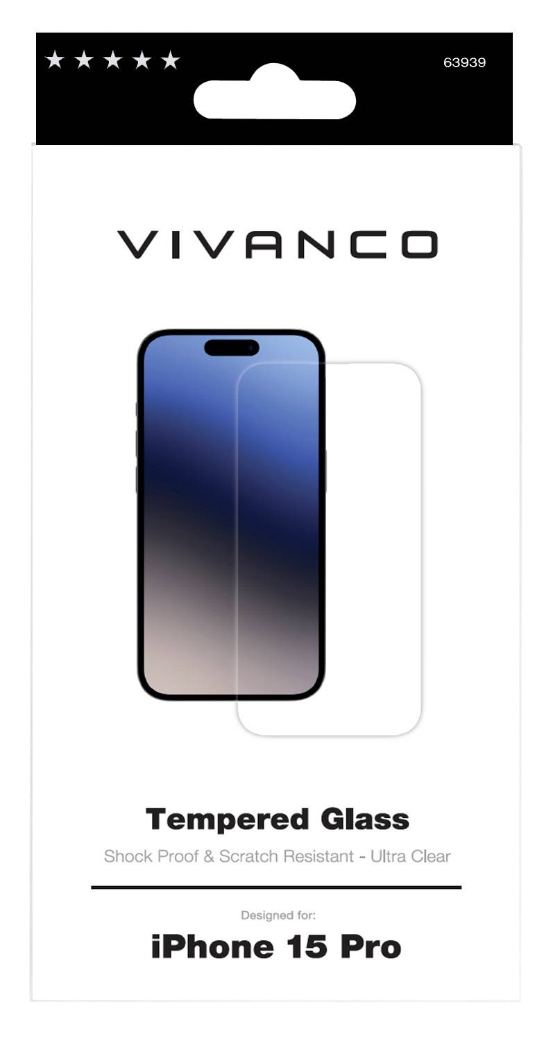 Vivanco 2DGLASVVIPH15P Displayschutzglas Apple iPhone 15 Pro 1 St. Anti-Fingerprint, kratzfest 63939