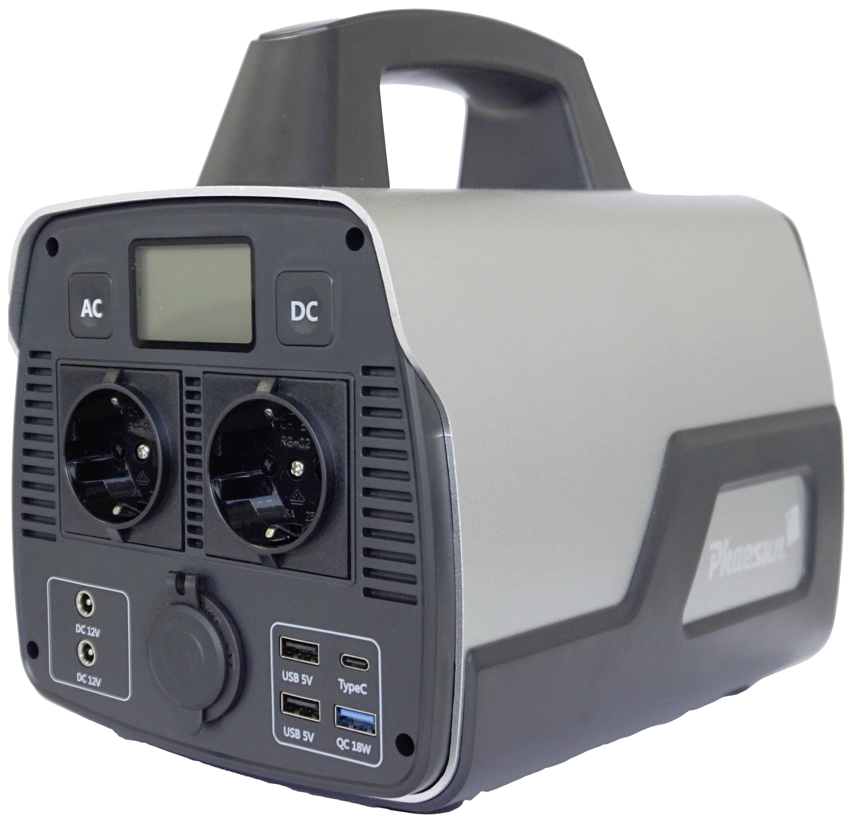 Phaesun Portable Power Pack Energy Gen T500 380149 Powerstation 12V Li-Ion (B x H x T) 305 x 210 x 168mm